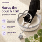 Saves the couch arm: a spot to scratch, a bed they use, looks like decor